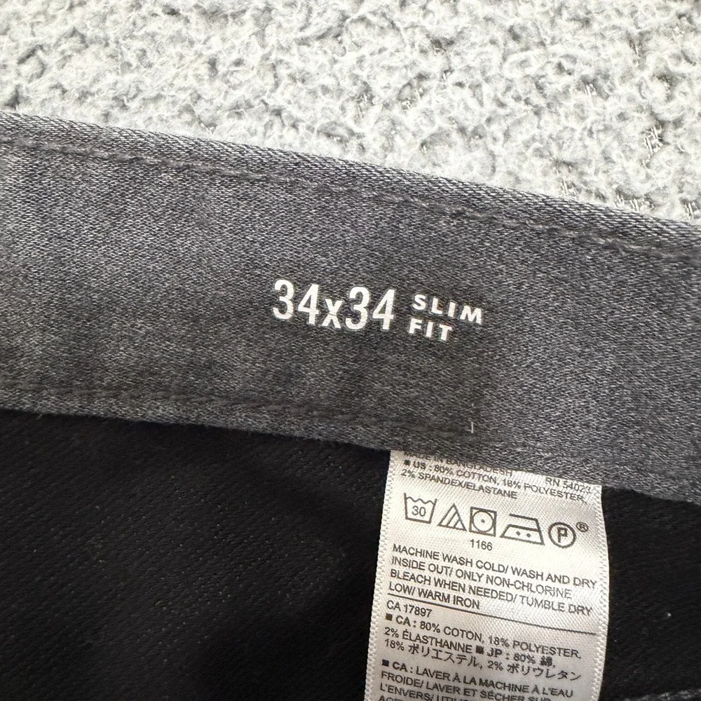 Banana Republic Travel Jeans Mens 34x34 Slim Fit Grey Stretch Cotton Blend Pants